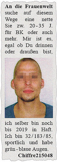 Böser Junge sucht Liebe - Kontaktanzeigen aus dem Knast.