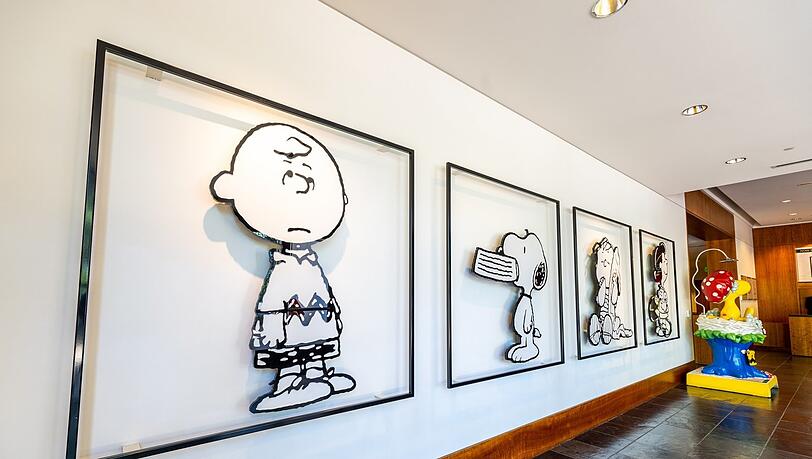 Ausstellungsstücke im Charles M. Schulz Museum in Kalifornien.