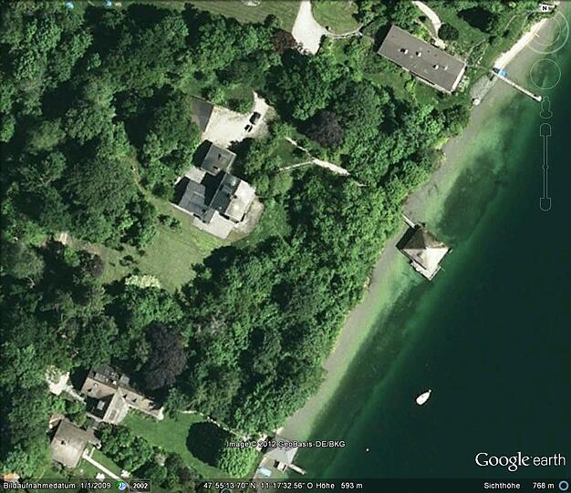 Hans-Albers-Villa: Luftaufnahme von Google Earth