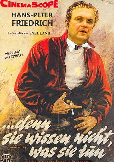 Hans-Peter Friedrich als Halbstarker in "Denn sie wissen nicht, was sie tun".