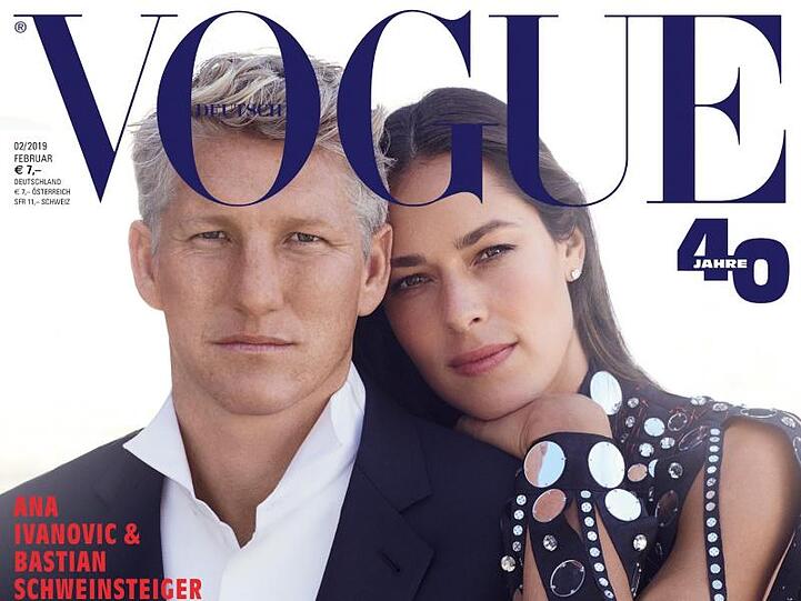 Fußball-Profi Bastian Schweinsteiger und seine Frau Ana Ivanovic auf dem Vogue-Cover.