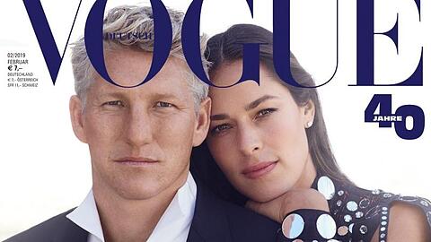Fußball-Profi Bastian Schweinsteiger und seine Frau Ana Ivanovic auf dem Vogue-Cover.