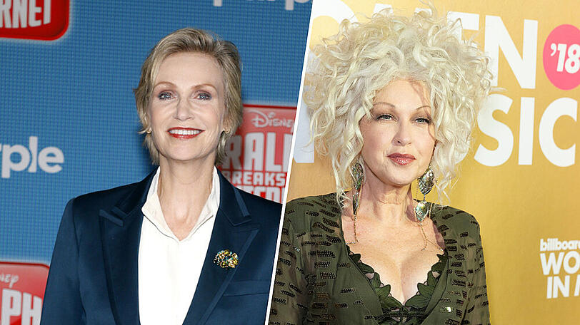 Jane Lynch (l.) und Cyndi Lauper werden gemeinsam vor der Kamera stehen