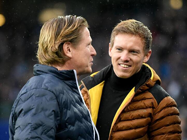 Arbeiteten in Hoffenheim zusammen: Köln-Coach Manuel Gisdol (l) und Leipzigs Julian Nagelsmann.