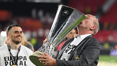Frankfurts Präsident Peter Fischer nach dem Eintracht-Gewinn der Europa League.