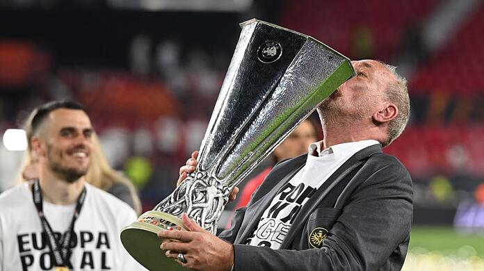 Frankfurts Präsident Peter Fischer nach dem Eintracht-Gewinn der Europa League.
