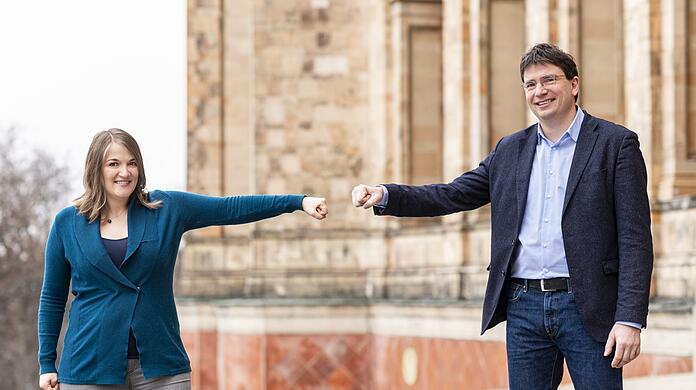 "Dass sie dabei ist, macht die Kandidatur zu etwas ganz anderem, weil eine Doppelspitze zeitgemäß ist und wir uns sehr gut ergänzen", sagt Florian von Brunn über Ronja Endres.