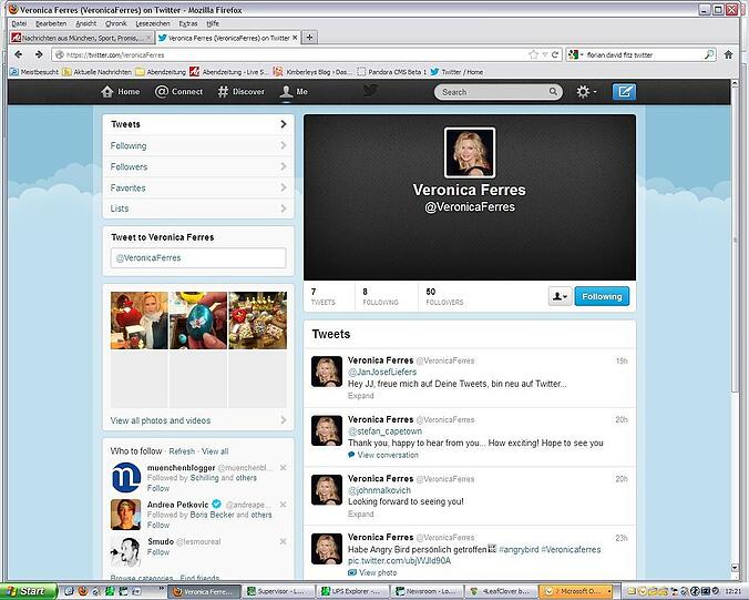 Der Twitter-Account von Veronica Ferres (@VeronicaFerres)