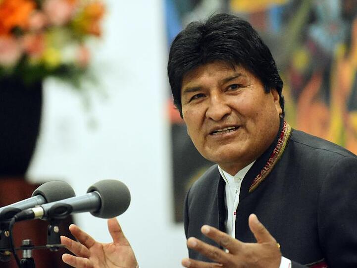 Boliviens Präsident Evo Morales während einer Pressekonferenz in La Paz.