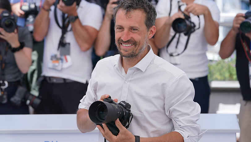 Vincent Munier 2021 beim Festival in Cannes, wo er seinen Film "Der Schneeleopard" vorstellte