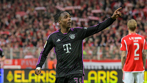 Mathys Tel jubelt für den FC Bayern - und das noch viele Jahre. Ganz zum Ärger von PSG-Boss Nasser Al-Khelaifi