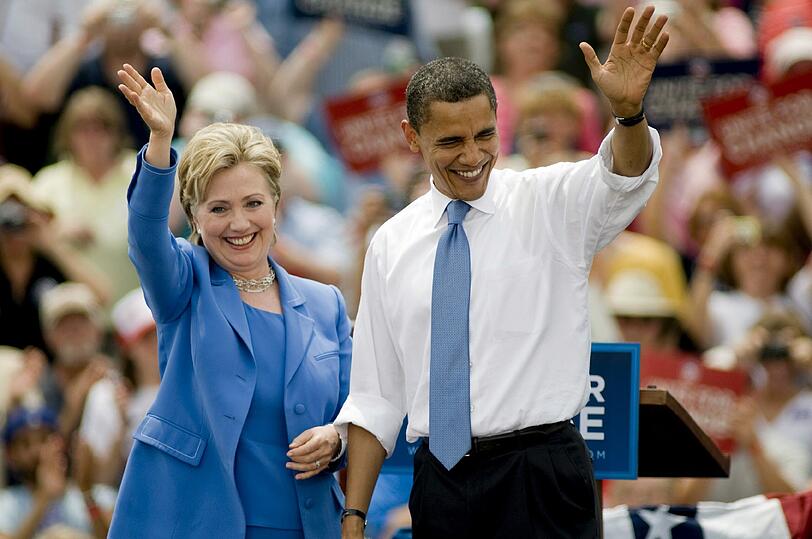 Hillary Clinton mit Barack Obama