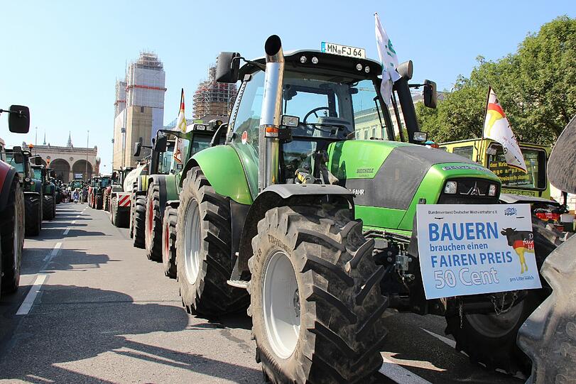 Die Staffelfahrt der Milichbauern findet am Dienstag ihren Abschluss bei der Demo am Odeonsplatz