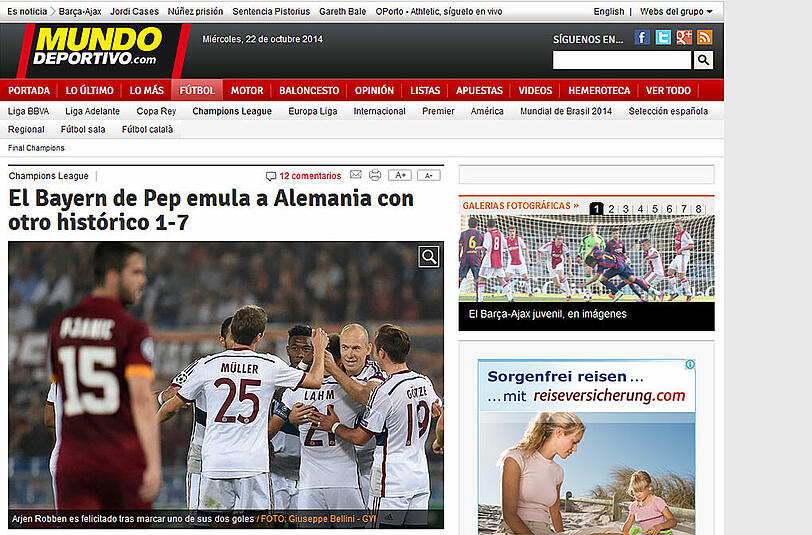 Sie machen's wie die deutschen Weltmeister: Der Titel der "Mundo Deportivo" (Spanien)