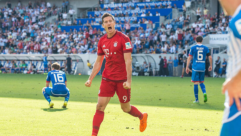 Robert Lewandowski sichte mit seinem Last-Minute-Tor den Sieg des FC Bayern in Hoffenheim. Robert Lewandowski sichte mit seinem Last-Minute-Tor den Sieg des FC Bayern in Hoffenheim.
