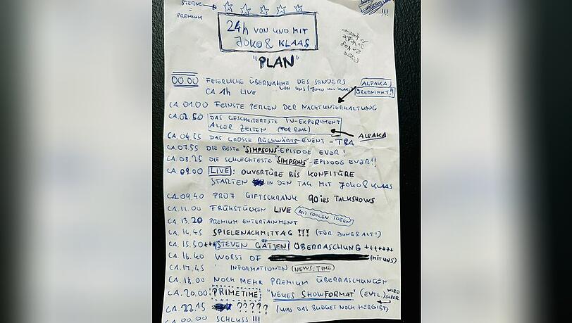 Der Masterplan: So sieht Joko und Klaas' Sende-Sonntag aus.