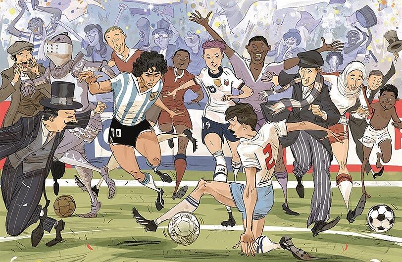 Alles dreht sich um die Geschichte des Fußballs, so ein Comic kommt zur Weltmeisterschaft gerade recht. Hier das Titelbild. Alles dreht sich um die Geschichte des Fußballs, so ein Comic kommt zur Weltmeisterschaft gerade recht. Hier das Titelbild.