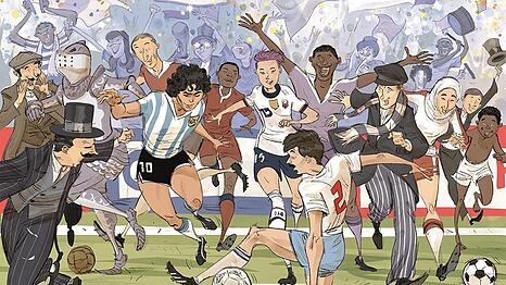 Alles dreht sich um die Geschichte des Fu&szlig;balls, so ein Comic kommt zur Weltmeisterschaft gerade recht. Hier das Titelbild.
