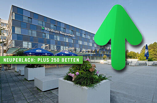 Klinikum Neuperlach. Ist: 520 Betten. Soll: 700 bis 800 Betten.