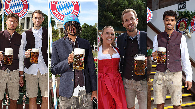 Am Sonntag stand für die Bayern-Stars der Wiesn-Besuch an. Am Sonntag stand für die Bayern-Stars der Wiesn-Besuch an.