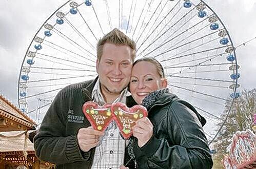 Fanden sich Speed-Dating im Riesenrad zueinander: Studentin Marie Sobotka (24) und der Speditionsangestellte Djego Morales (26).