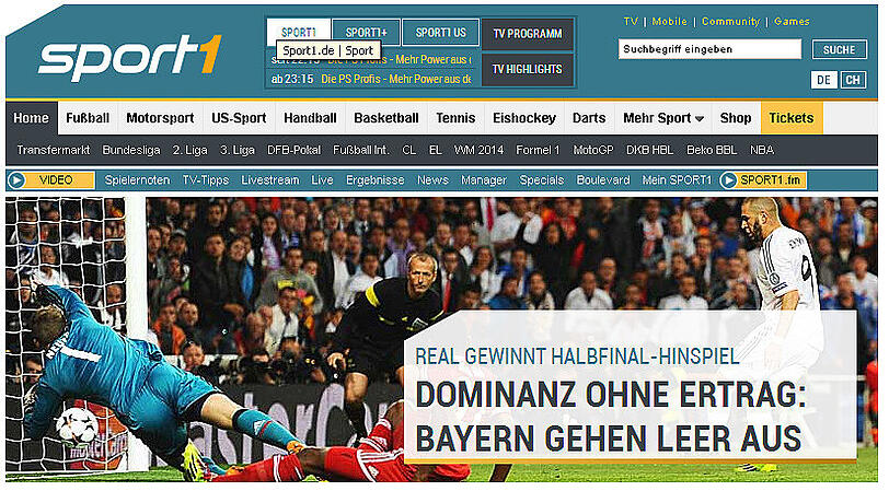 Auch Sport1.de sah dominante Bayern.