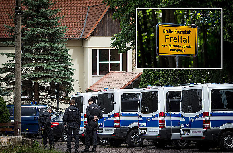 Bislang hatte die Polizei in Freital reichlich mit dem Schutz des Flüchtlingsheims zu tun - nun gilt es, auch den mutmaßlichen Sprengstoffanschlag aufzuklären.