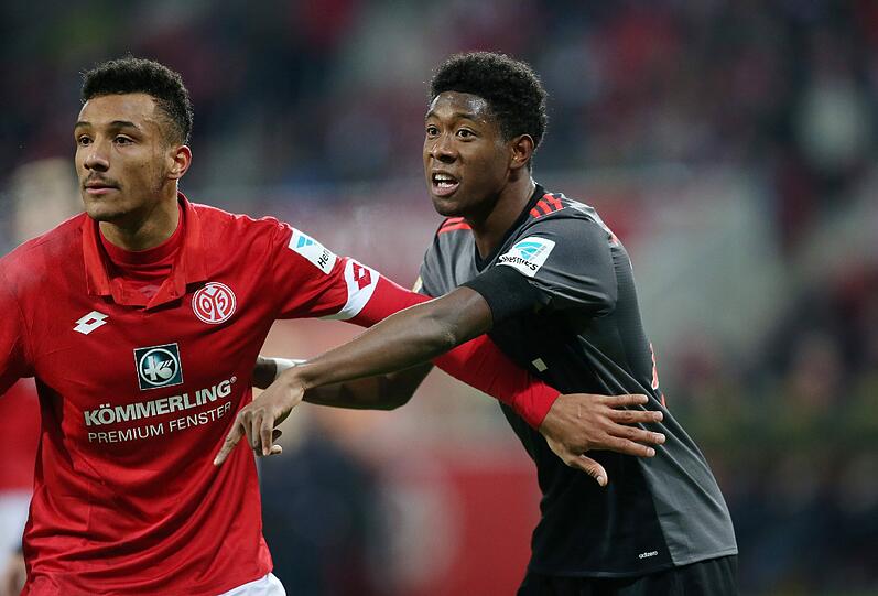 DAVID ALABA:  NOTE 4. Verlor in der Vorwärtsbewegung den Ball, so entstand der schnelle Gegenangriff, der zum 1:0 der Mainzer führte. Viele seiner Vorstöße und Flanken über links blieben ohne Wirkung.