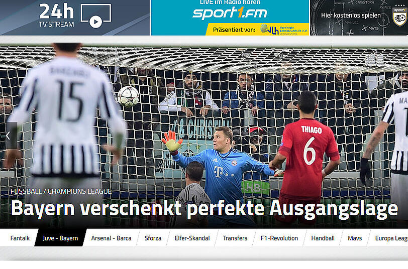 Pressestimmen zum 2:2 der Bayern in Turin