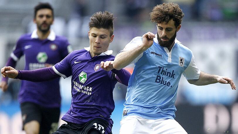Hier machte Vladimir Rankovic im Trikot von Erzgebirge Aue Bekanntschaft mit Löwen-Stürmer Rodri. Hier machte Vladimir Rankovic im Trikot von Erzgebirge Aue Bekanntschaft mit Löwen-Stürmer Rodri.
