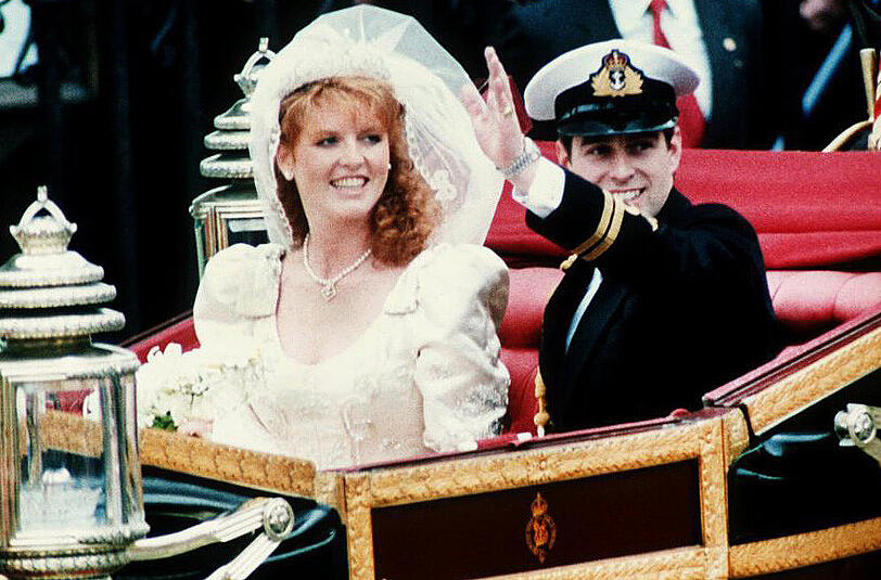 Prinz Andrew und Sarah Ferguson bei ihrer Hochzeit 1986.