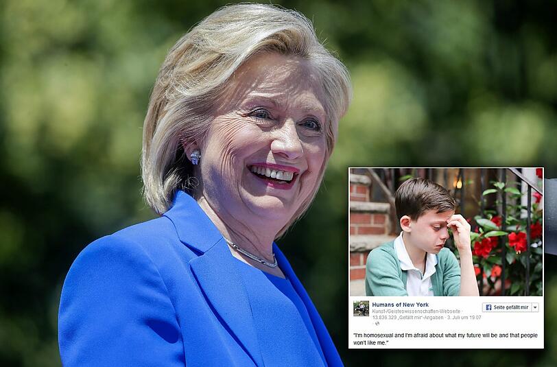 Hillary Clinton hat einem homosexuellen Jugendlichen per Facebook Mut gemacht.