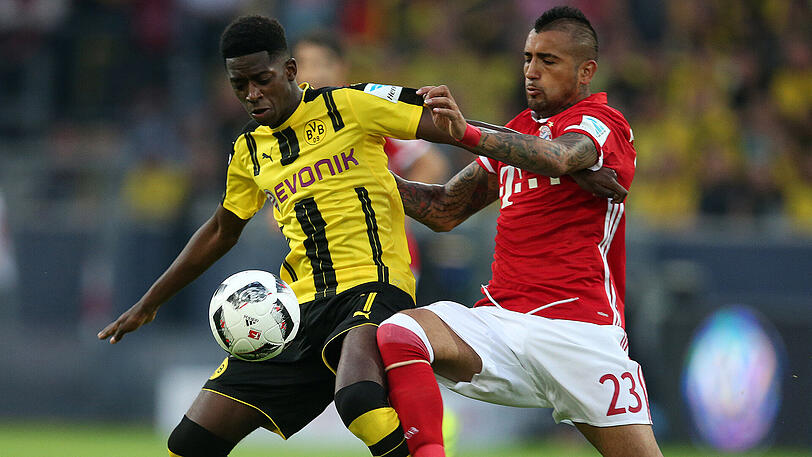 Bester linker Mittelfeldspieler: Ousmane Dembele, Borussia Dortmund. Hier im Duell mit Arturo Vidal vom FC Bayern.