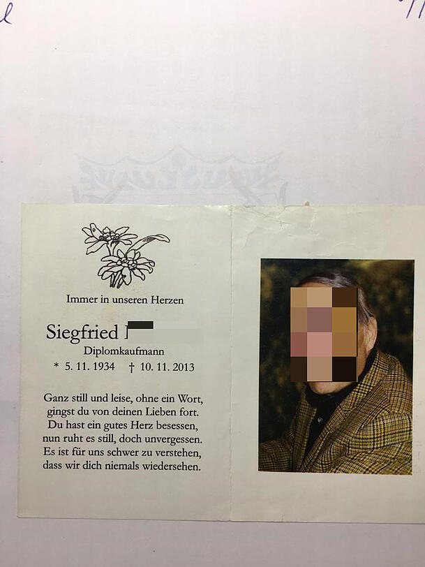 Siegfried H. ist 2013 verstorben. Trotzdem hat das KVR Briefwahlunterlagen für ihn verschickt. Siegfried H. ist 2013 verstorben. Trotzdem hat das KVR Briefwahlunterlagen für ihn verschickt.