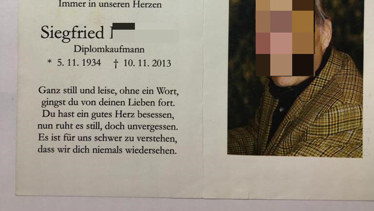 Siegfried H. ist 2013 verstorben. Trotzdem hat das KVR Briefwahlunterlagen für ihn verschickt. Siegfried H. ist 2013 verstorben. Trotzdem hat das KVR Briefwahlunterlagen für ihn verschickt.
