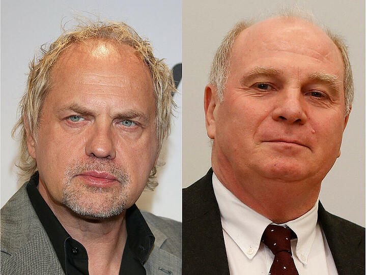 Uwe Ochsenknecht (l.) spielt Uli Hoeneß (r.) - beziehungsweise Udo Honig