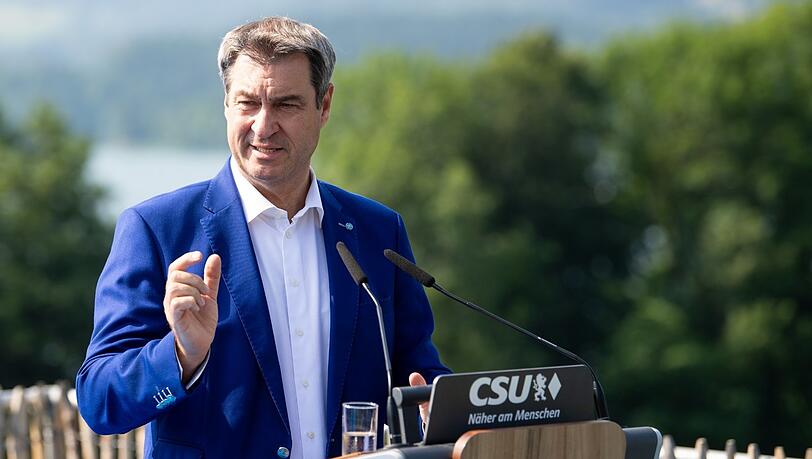 Sieht bei der Unions-Performance noch "massiv Luft nach oben": Markus Söder in Gmund am Tegernsee.