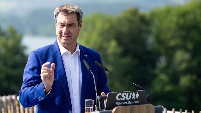 Sieht bei der Unions-Performance noch "massiv Luft nach oben": Markus Söder in Gmund am Tegernsee.
