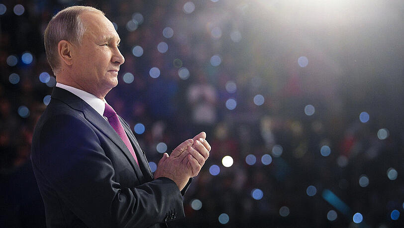 Der russische Präsident Wladimir Putin am Mittwoch im Megasport Sport Palace in Moskau.