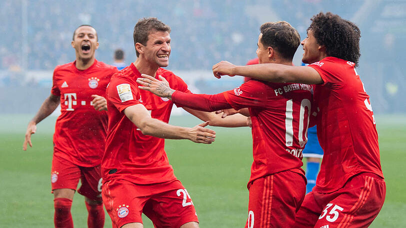 Thomas Müller (2.v.l.) glänzte gegen Hoffenheim erneut als Vorbereiter.