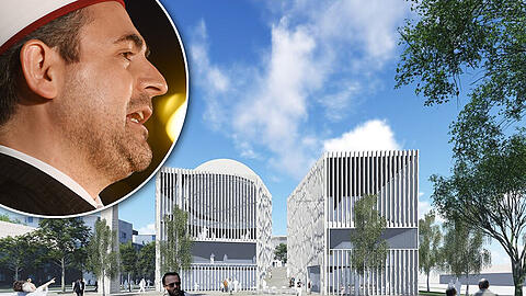 Minarett ohne Muezzin: So soll das Islamische Zentrum an der Dachauer Straße einmal aussehen. Der Imam Benjamin Idriz hat mit der AZ über den Islam in Deutschland gesprochen.