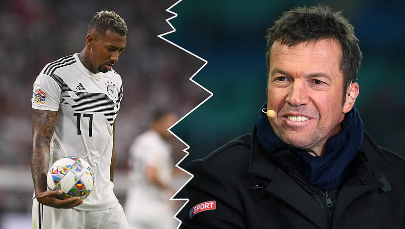 Verbaler Schlagabtausch zwischen Jérôme Boateng (l.) und Lothar Matthäus. Verbaler Schlagabtausch zwischen Jérôme Boateng (l.) und Lothar Matthäus.