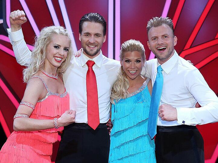 Stehen heute Abend im Finale: Isabel Edvardsson, Alexander Klaws, Tanja Szewczenko und Willi Gabalier (v. l.)