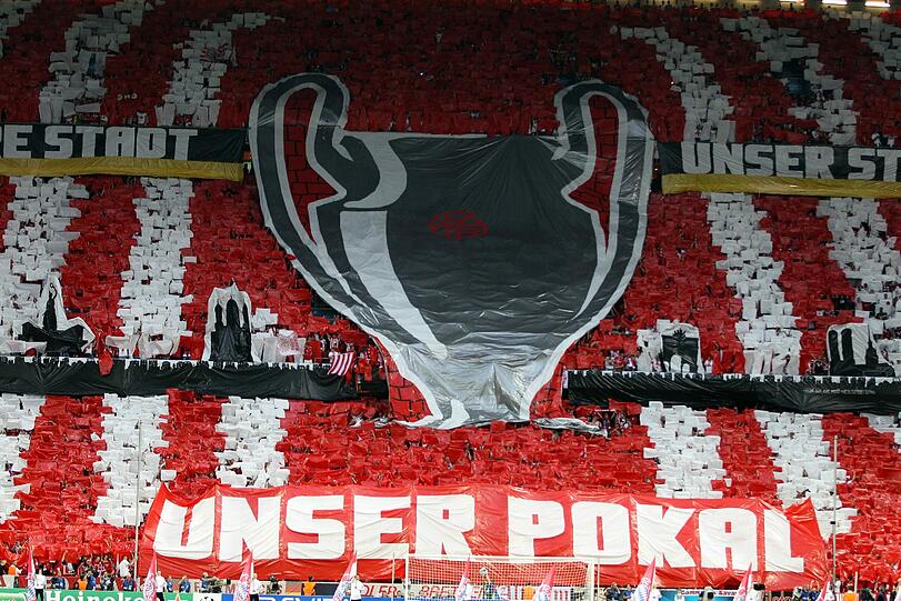 Die Choreographie der Bayern-Fans vor dem Finale 2012 gegen den FC Chelsea, Ausgang bekannt. Foto: sampics