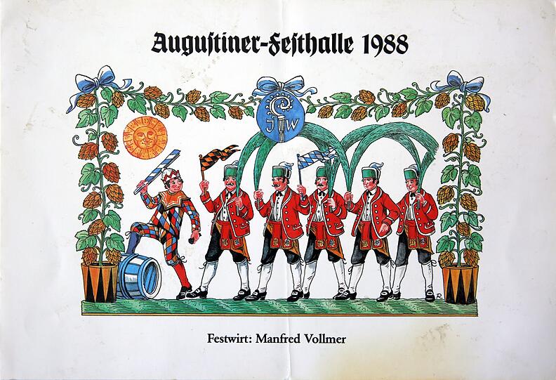 1988 tanzen die Schäffler für das Augustinerzelt.