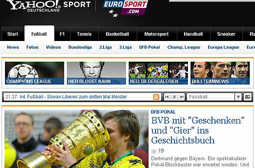 Mit "Geschenken" und "Gier" geht der BVB ins Geschichtbuch ein, meint "Eurosport.com".