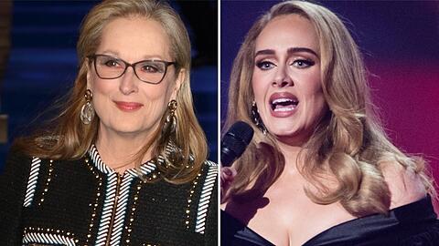 Meryl Streep (l.) stand im Publikum von Adele in Las Vegas - und wurde von der Sängerin gebührend geehrt.