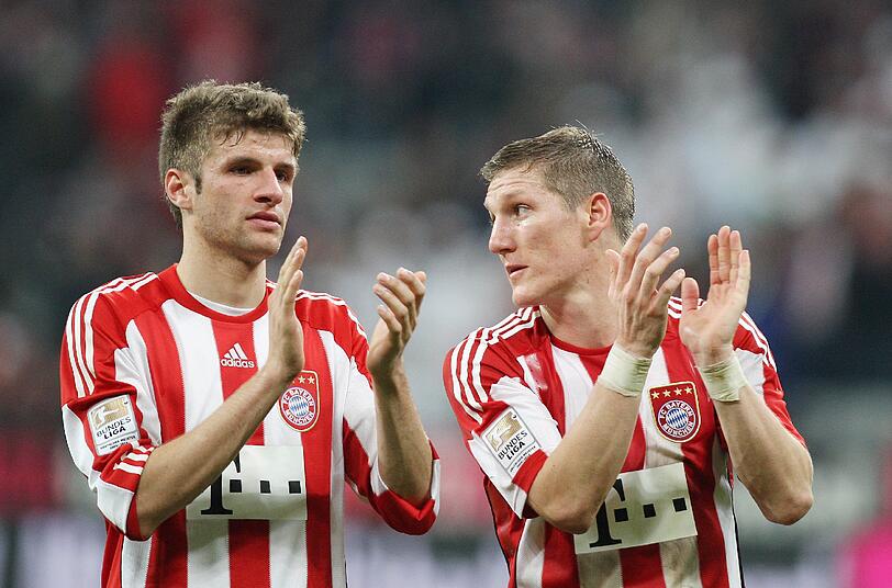 Applaus auch in Frankfurt? - Die Bayern-Spieler Thomas Müller (l.) und Bastian Schweinsteiger.