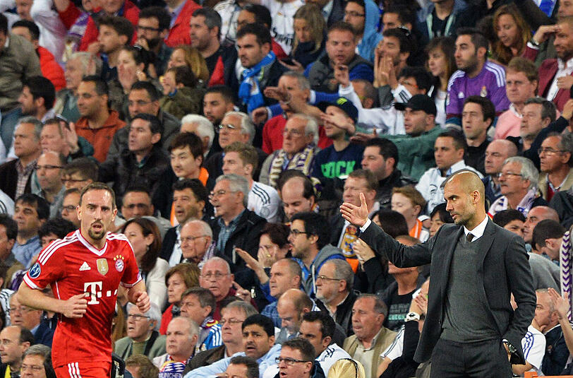 Außer Form: Bei Franck Ribéry (l) ist Pep nun als Psychologe gefragt.