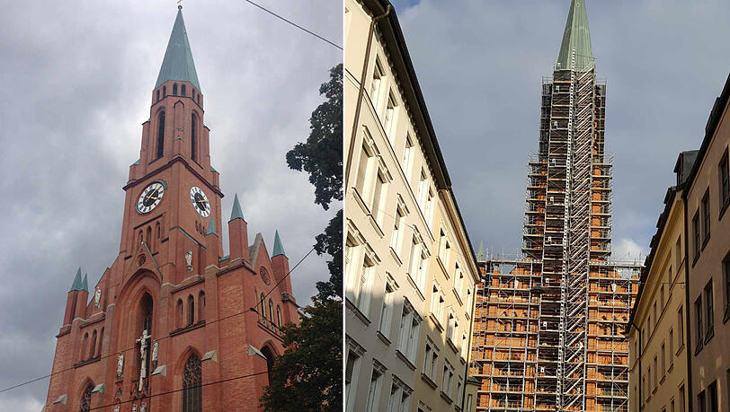 So schön soll es wieder werden: St. Johann Baptist in Haidhausen ist derzeit eingezäunt. So schön soll es wieder werden: St. Johann Baptist in Haidhausen ist derzeit eingezäunt.